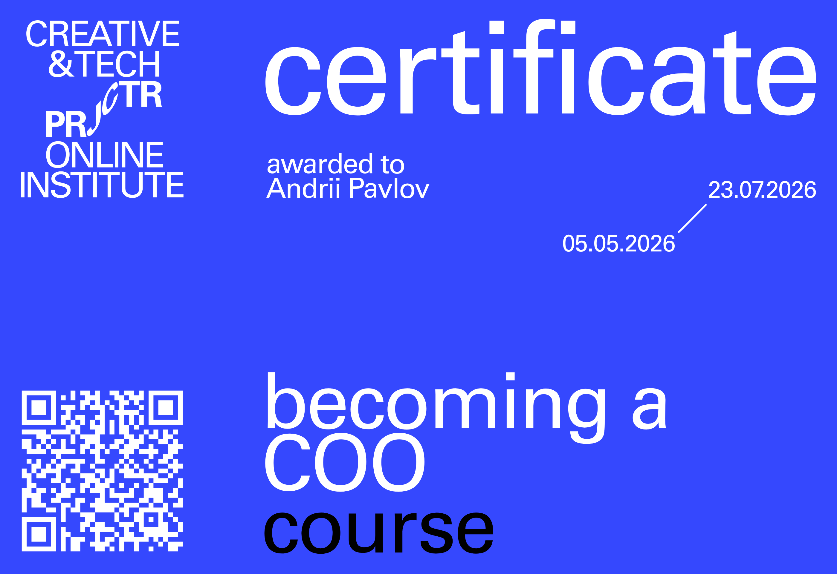 Projector Certificate — Андрій Павлов